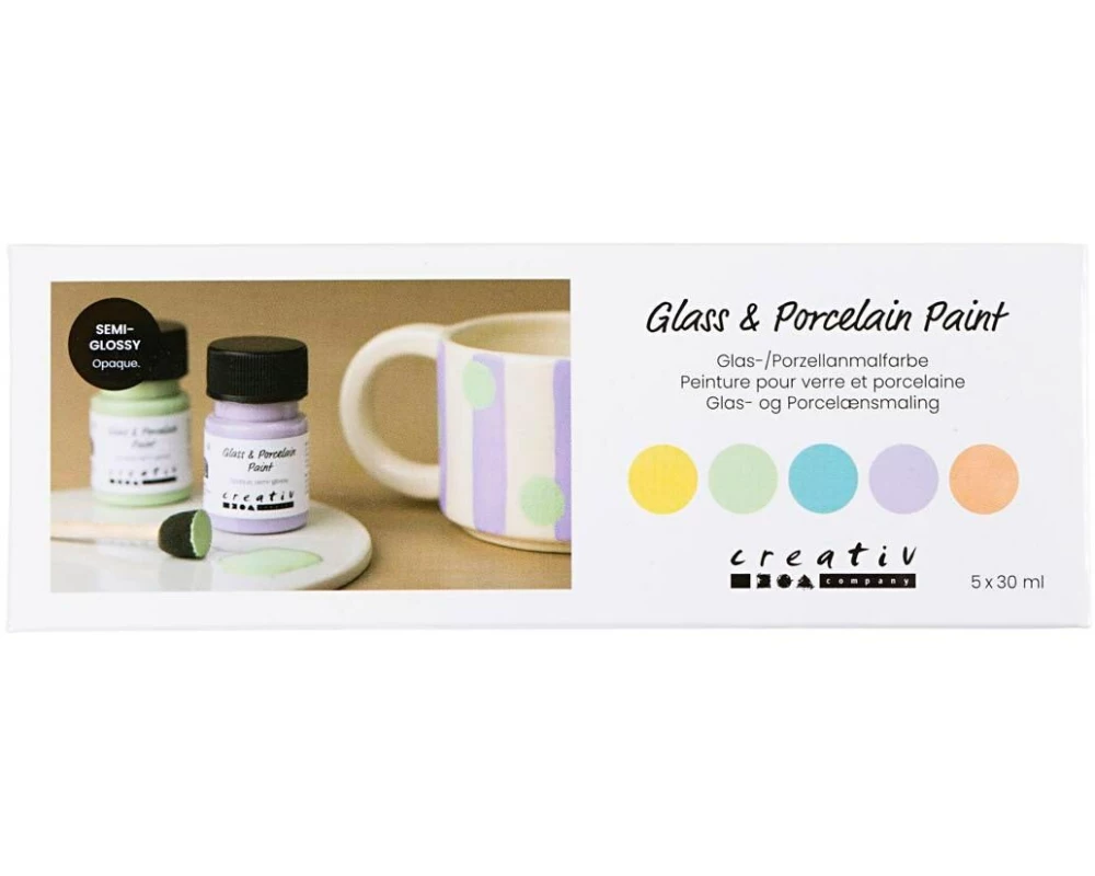 Creativ Company Glas- und Porzellanfarbe Mattglänzend Pastellfarben