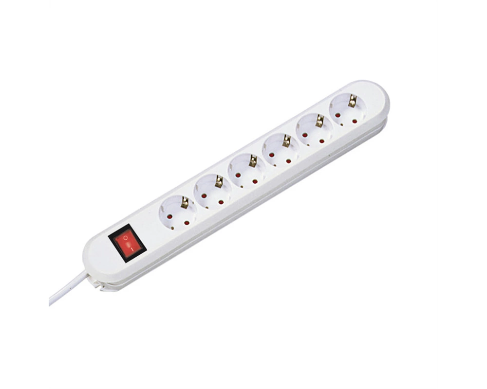 BACHMANN SMART Steckdosenleiste 6x Schutzkontakt, Schalter, weiß, 1,5 m