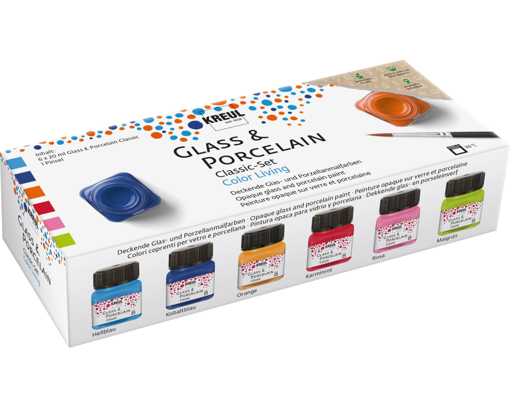 KREUL Glas-Porzellanmalfarben 16604 Color Living 6x20ml