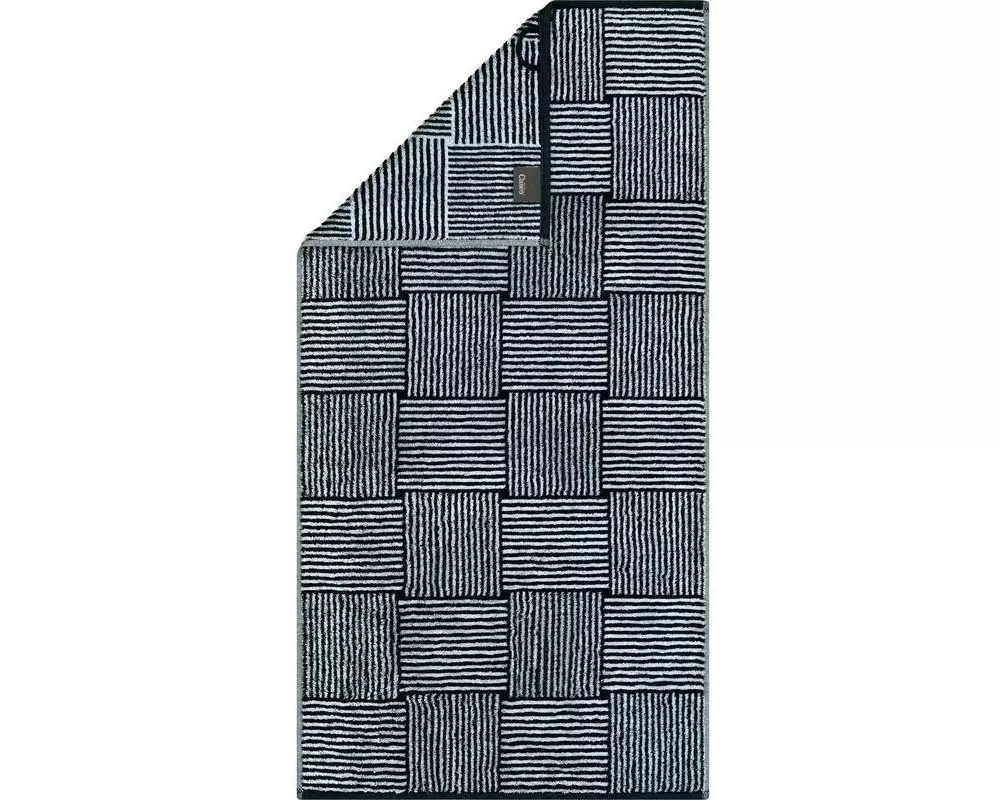 Cawö Duschtuch Ringel 80 x 150 cm, Schwarz/Weiss