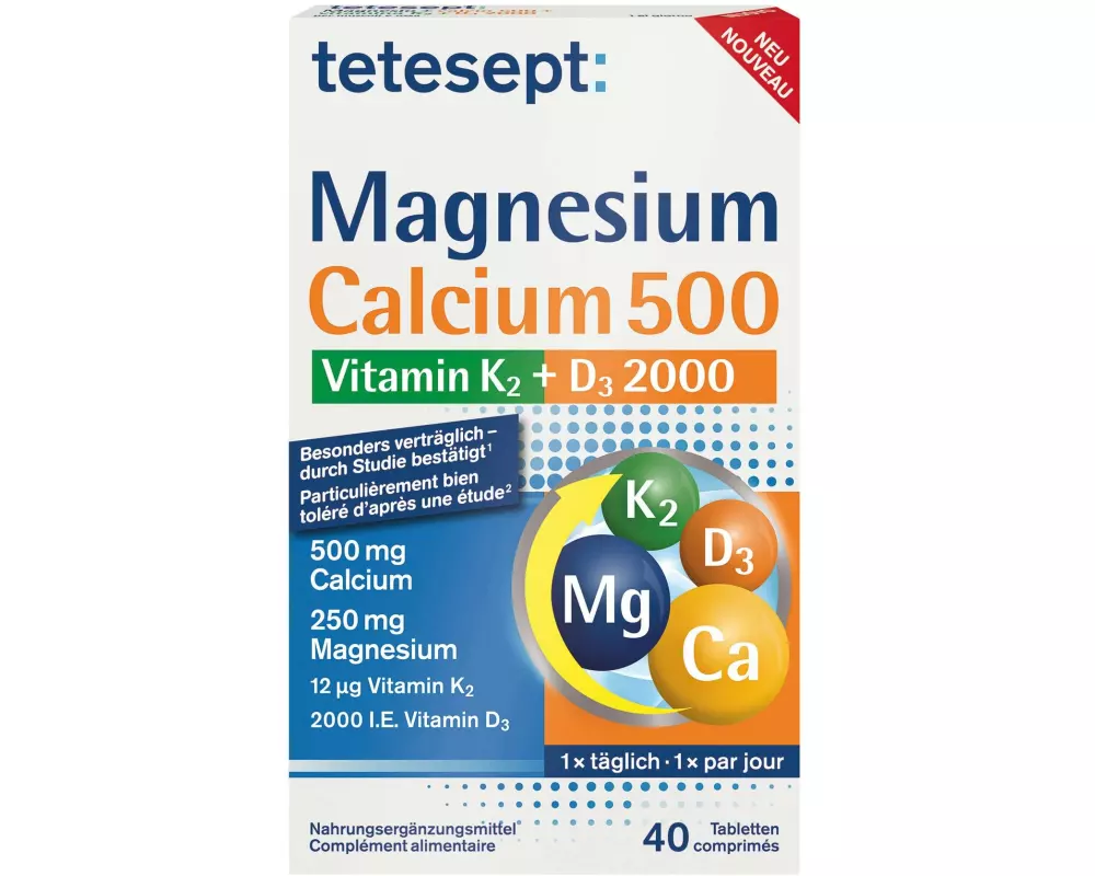tetesept Magnesium+Calcium+D3+K2 40 Tabletten