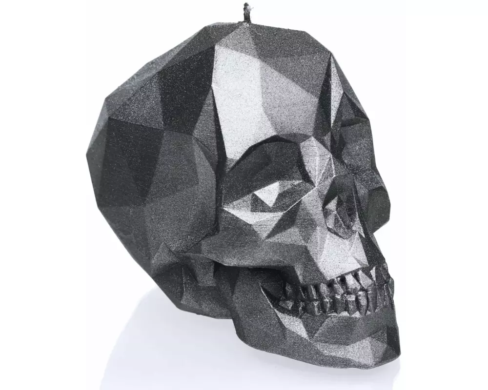 Candellana Kerze Totenkopf gross Grau