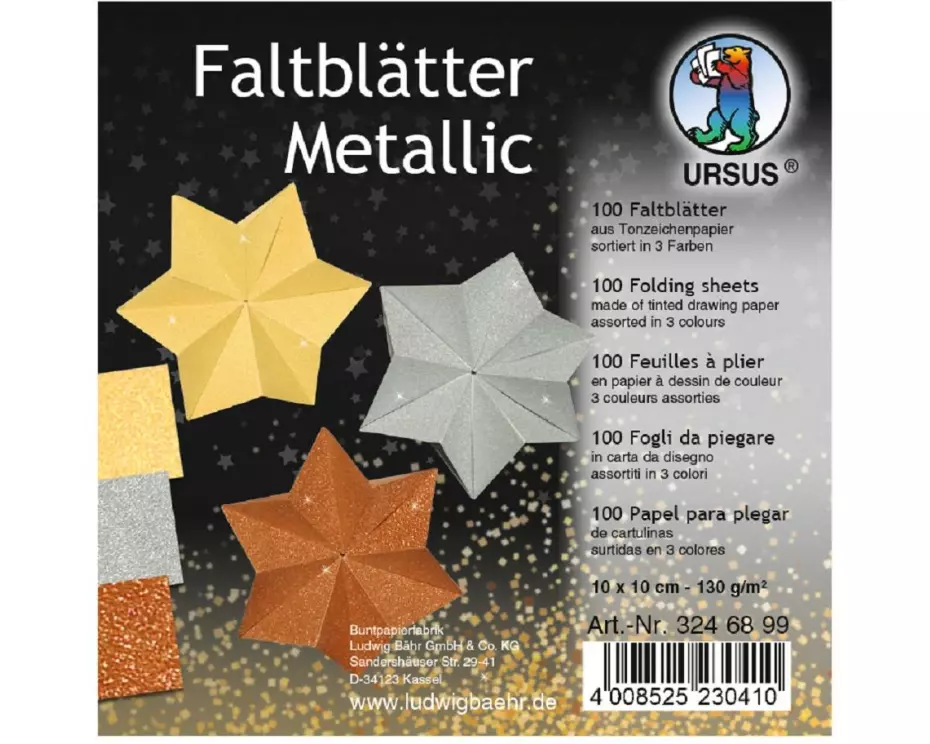 URSUS Faltblätter Origami 10 x 10 cm, 130 g/m², 100 Blatt
