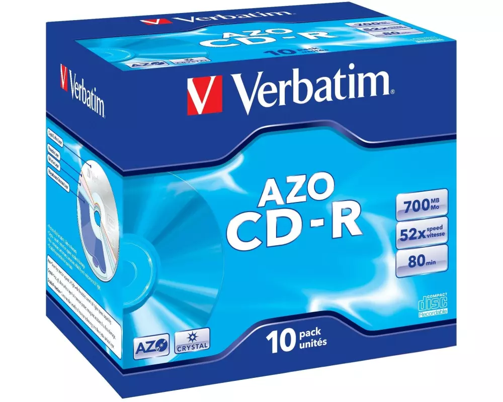 Verbatim CD-R AZO 0.7 GB, Jewelcase (10 Stück)