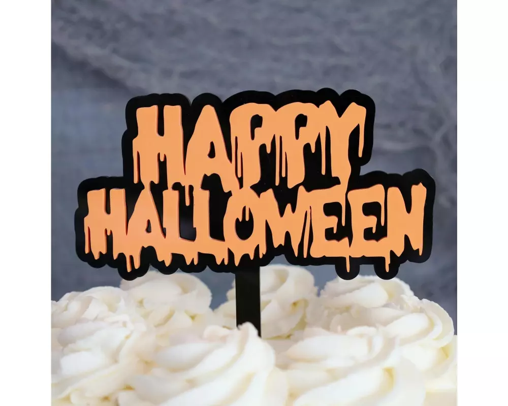 BackshopSchweiz Tortentopper Happy Halloween 1 Stück, Schwarz