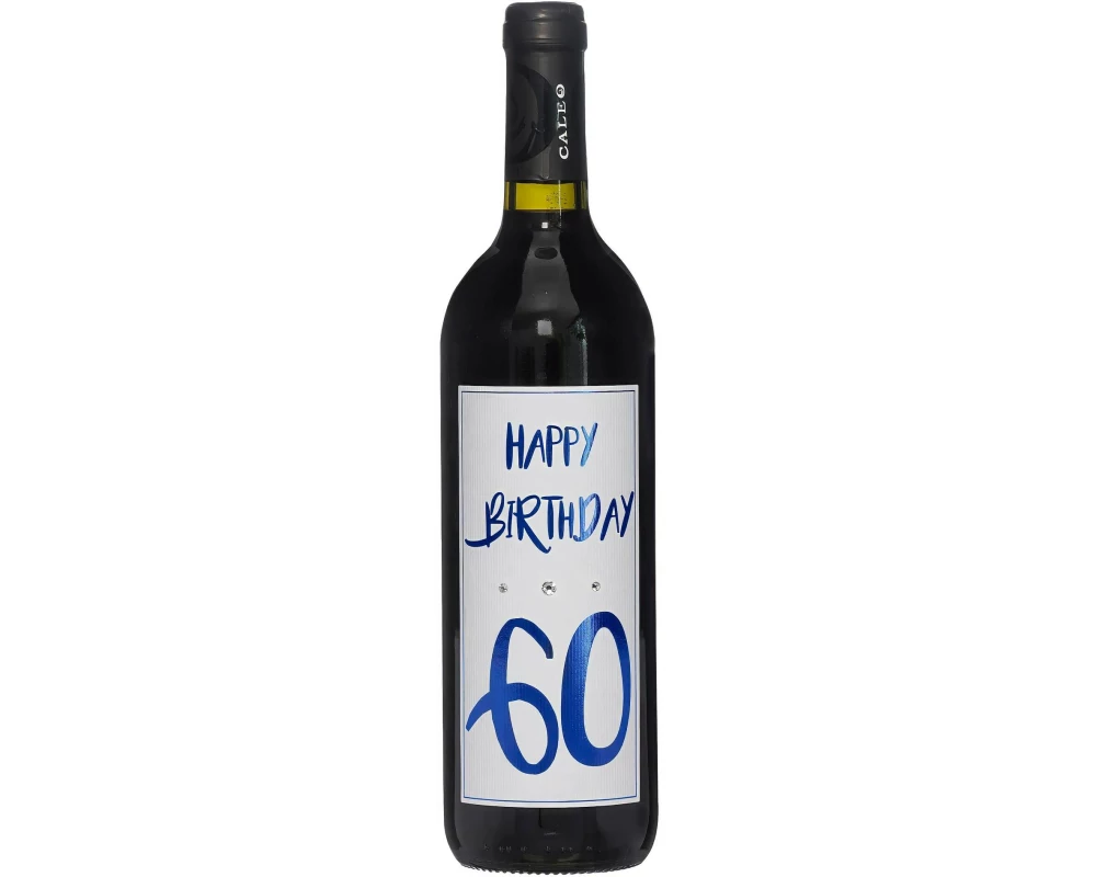 Dreams and Fantasy Geschenkidee Rotwein Happy Birthday 60 Blau, 750 ml