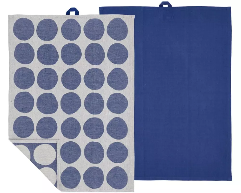 Södahl Geschirrtuch-Set Bubbles, 50 x 70 cm, Royal Blue, 2 Stück