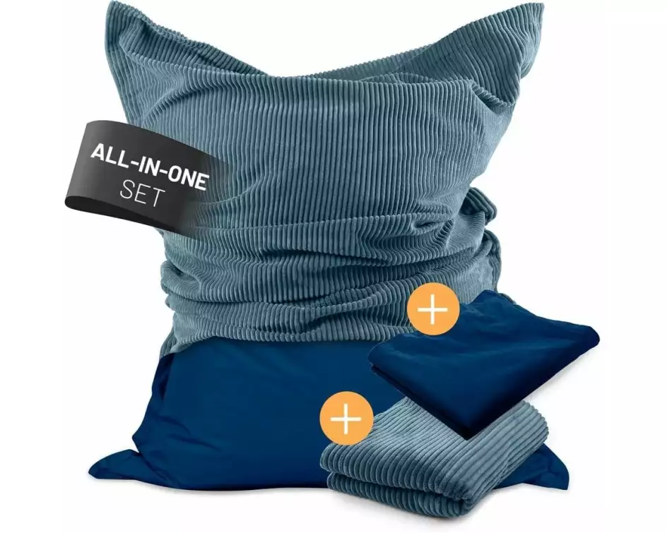 Lumaland Sitzsack + Cordhülle Navyblau, 380 l