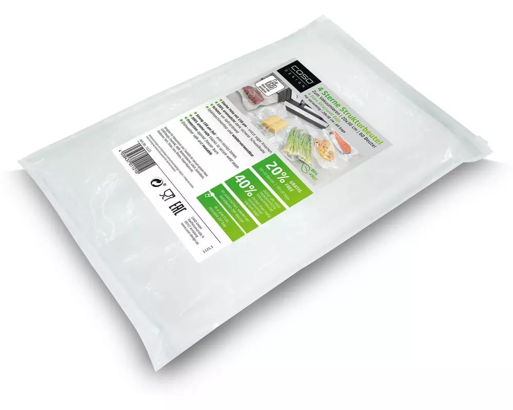 Caso Vakuumierbeutel 4 Sterne 20 x 30 cm, 60 Stück