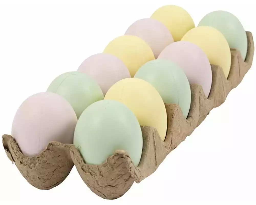Creativ Company Eier aus Plastik 6 Stück, pastellfarben