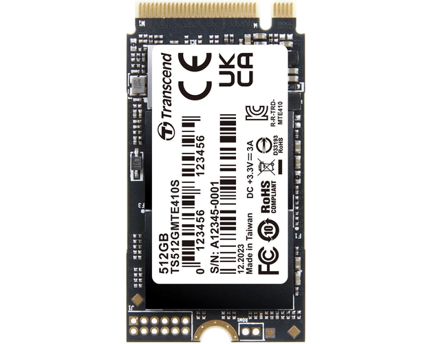 Transcend PCIe SSD 410S. SSD capacity: 512 GB, SSD form factor: M.2, Component for: PC/Laptop