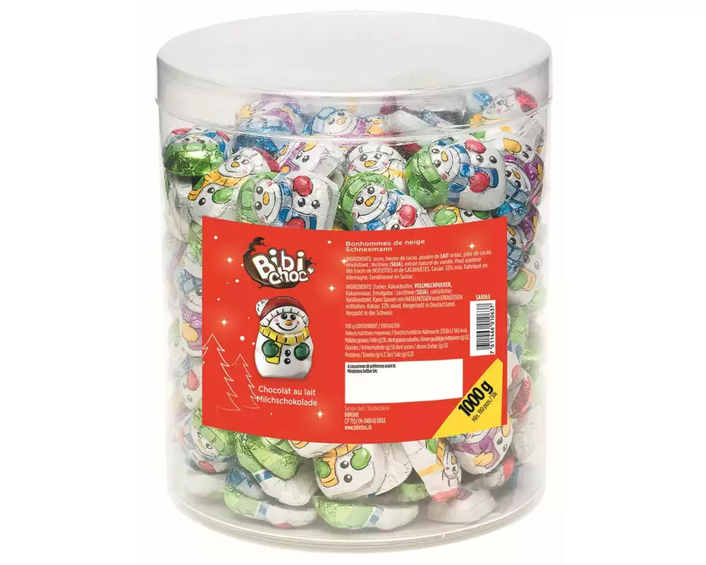 Bibichoc Schokolade Mini-Schneemänner Milchschokolade 1 kg