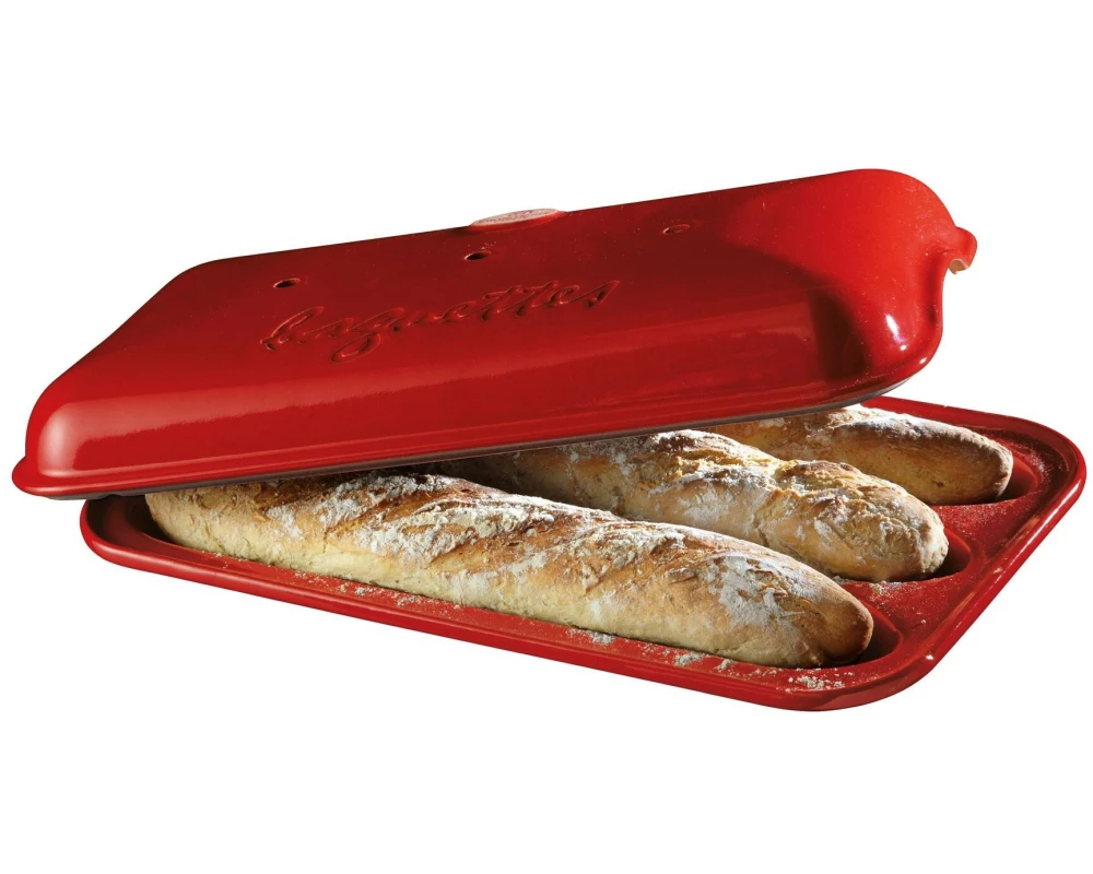 Emile Henry Backform Baguette-Backform Keramik, Rot