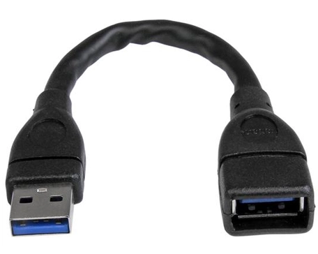 StarTech.com 6in Black USB 3.0 Extension Adapter Cable A to A