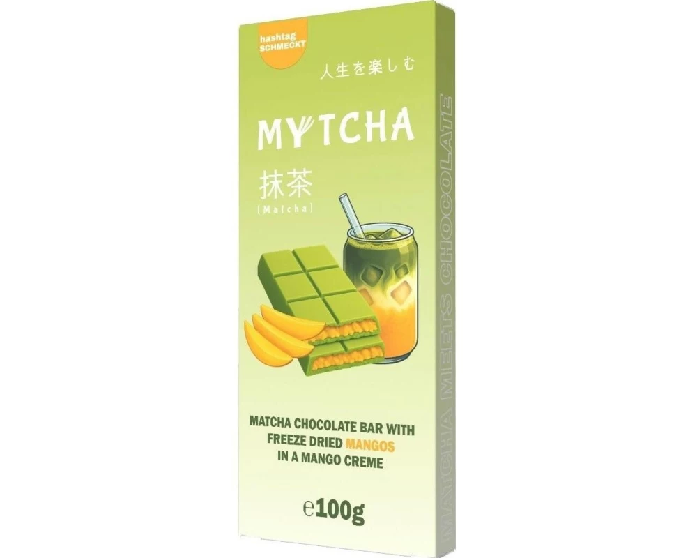 hashtag SCHMECKT Mytcha Matcha-Schokolade Mango, 100 g