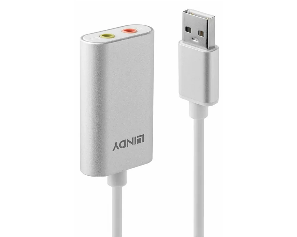 LINDY USB Type A Audio Converter, USB/A-3.5mm