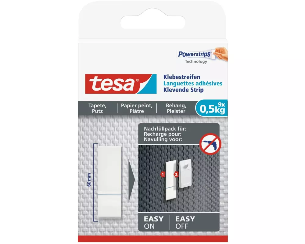 tesa Klebestreifen 0.5 kg für Tapeten + Putz