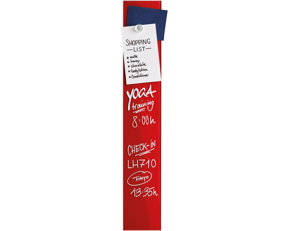 MAGNETOPLAN Design-Glasboard 100x600mm 13400006 rot, magnetisch