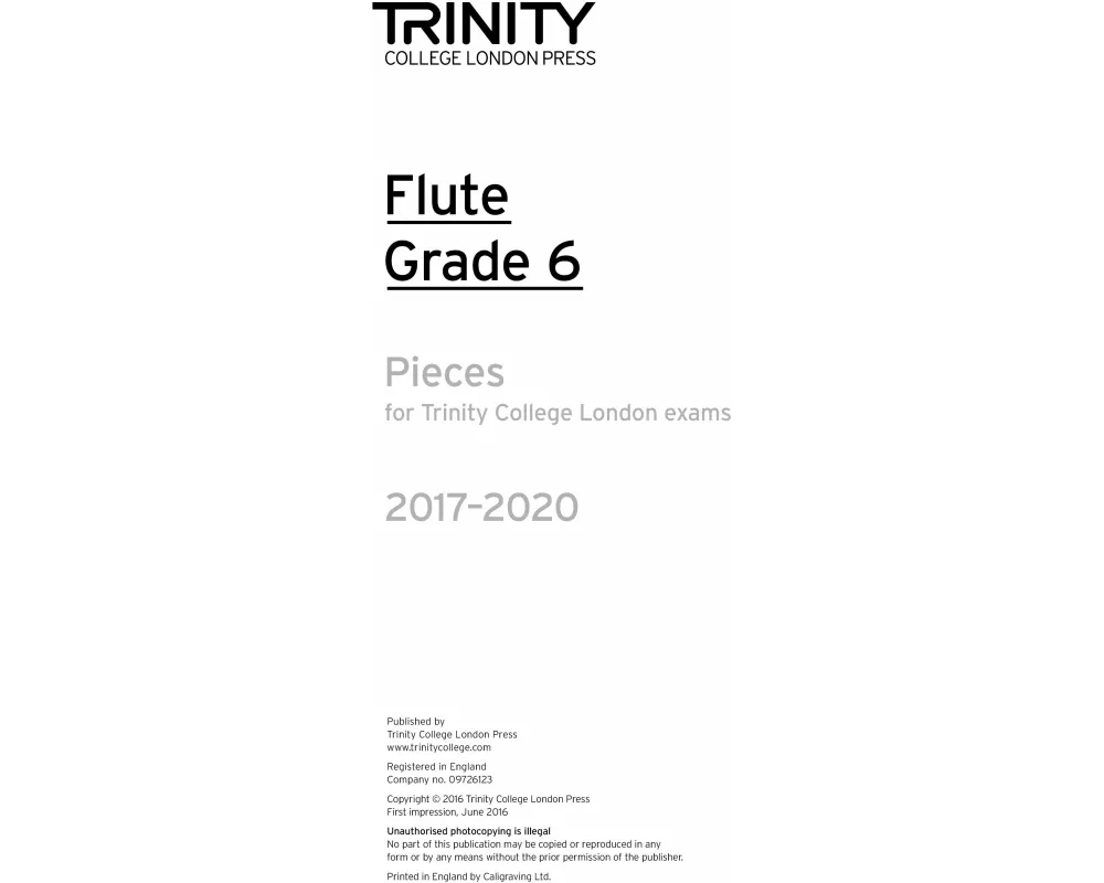 Trinity College London: Flute Exam Pieces Grade 6 2017-2020 (part only)
