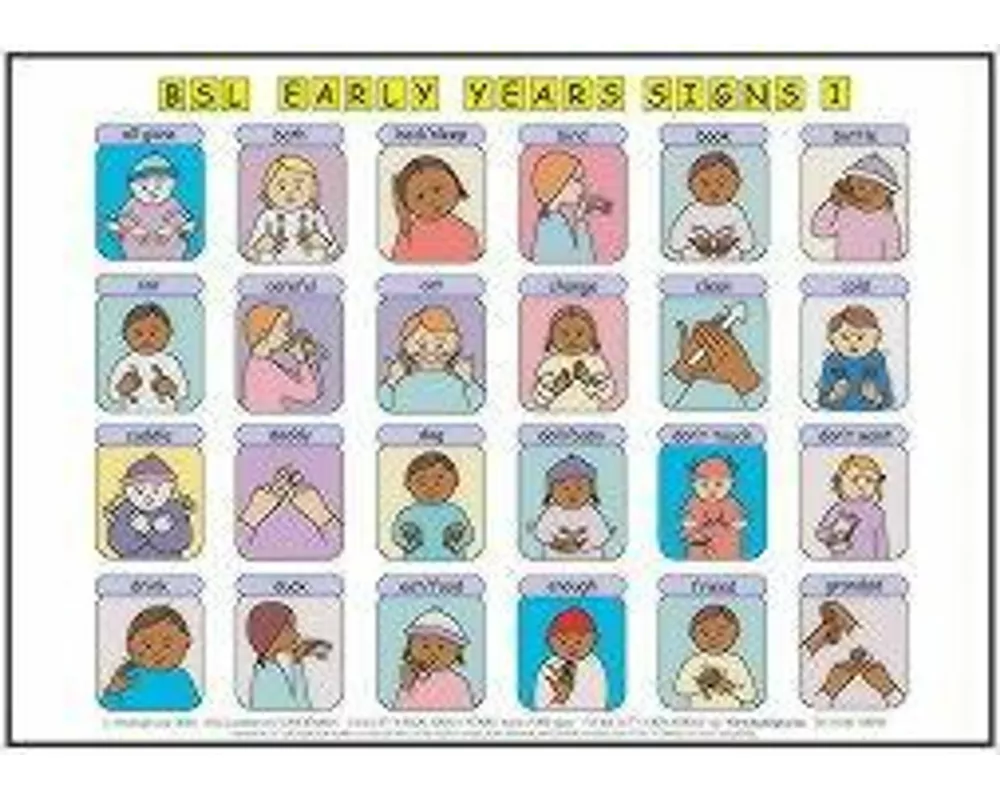 Let's Sign BSL Early Years & Baby Signs: Poster/Mats A3 Set of 2 (British Sign Language)