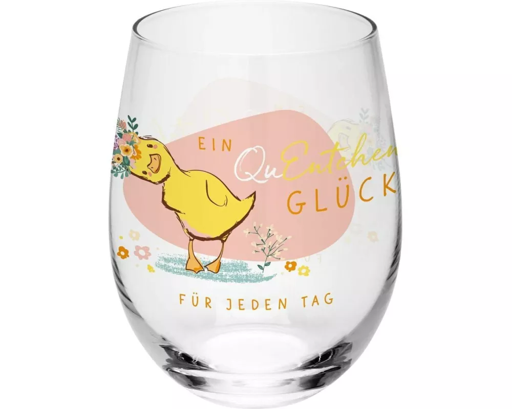 Sheepworld Trinkglas Ente 600 ml, 1 Stück, Transparent