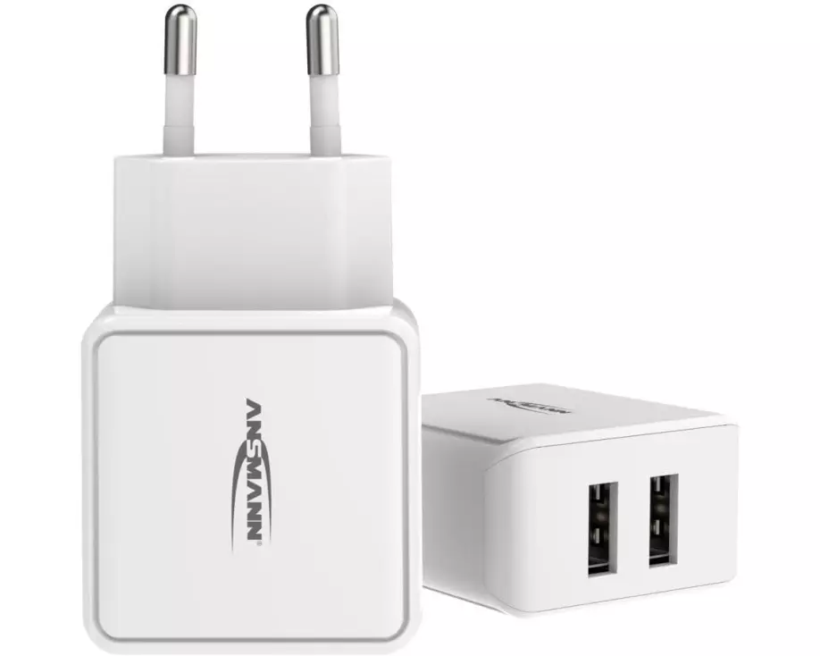 Ansmann USB-Wandladegerät Home Charger HC212, 12W, 2x USB, Weiss