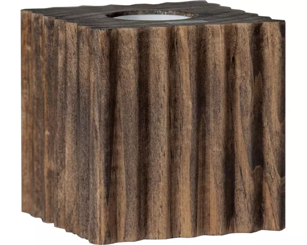 Star Trading Tischleuchte Box E27, Holzoptik