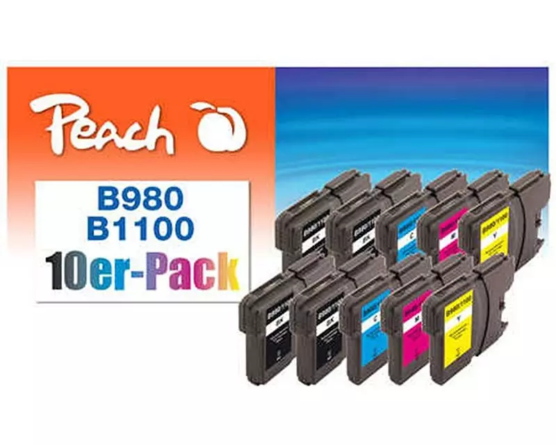 Peach Tinte Brother Nr. LC-980/1100 4x BK, je 2x C,M,Y