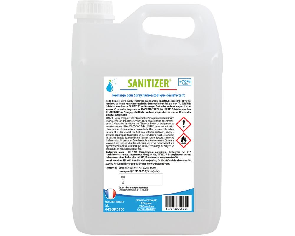 SANITIZER Flächendesinfektion Spray 5lt 42896 Nachfüllbidonhydroalk