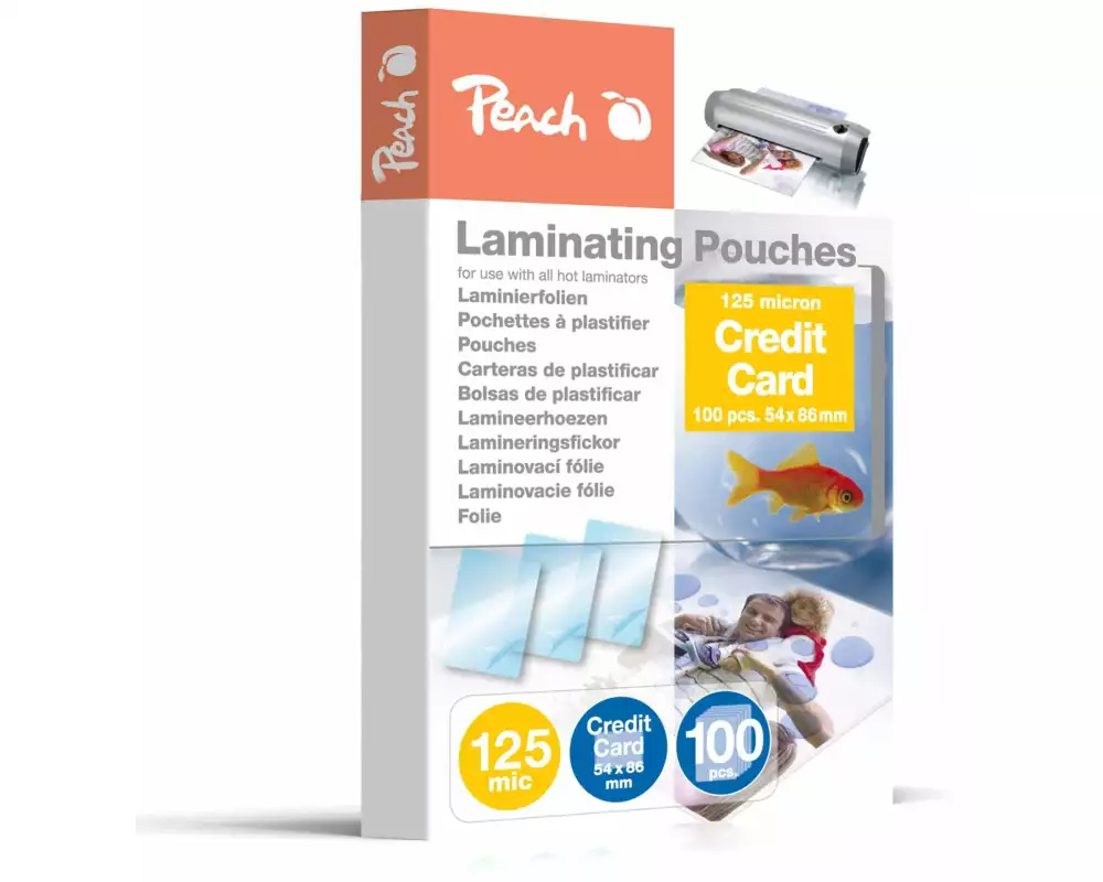 Peach Laminierfolie 5.4 x 8.6 cm, 125 µm, 100 Stück, Glänzend