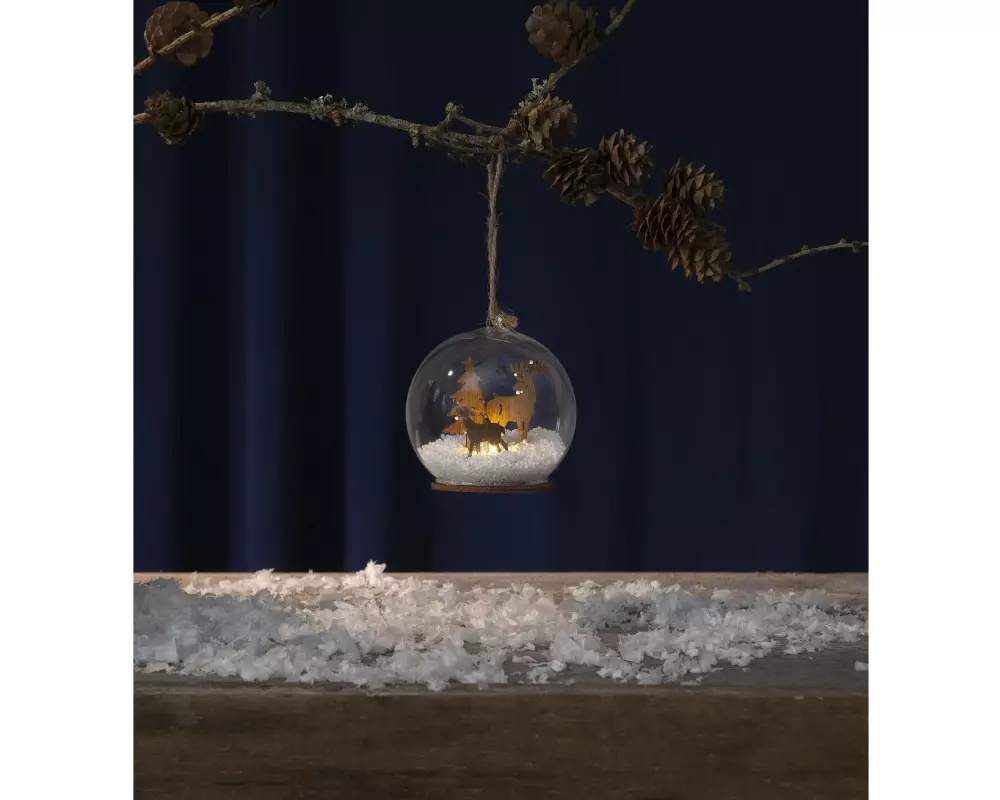 Star Trading Tischdeko Kugel Fauna, 9 cm, Braun