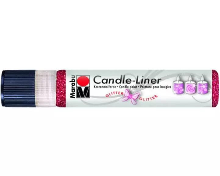 Marabu Kerzenmalfarbe Candle-Liner Glitter 25 ml, Rot