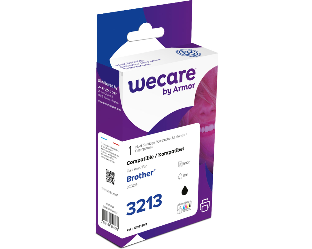 WECARE Tinte rebuilt schwarz LC-3213BKWE zu Brother DCP-J774DW 11ml