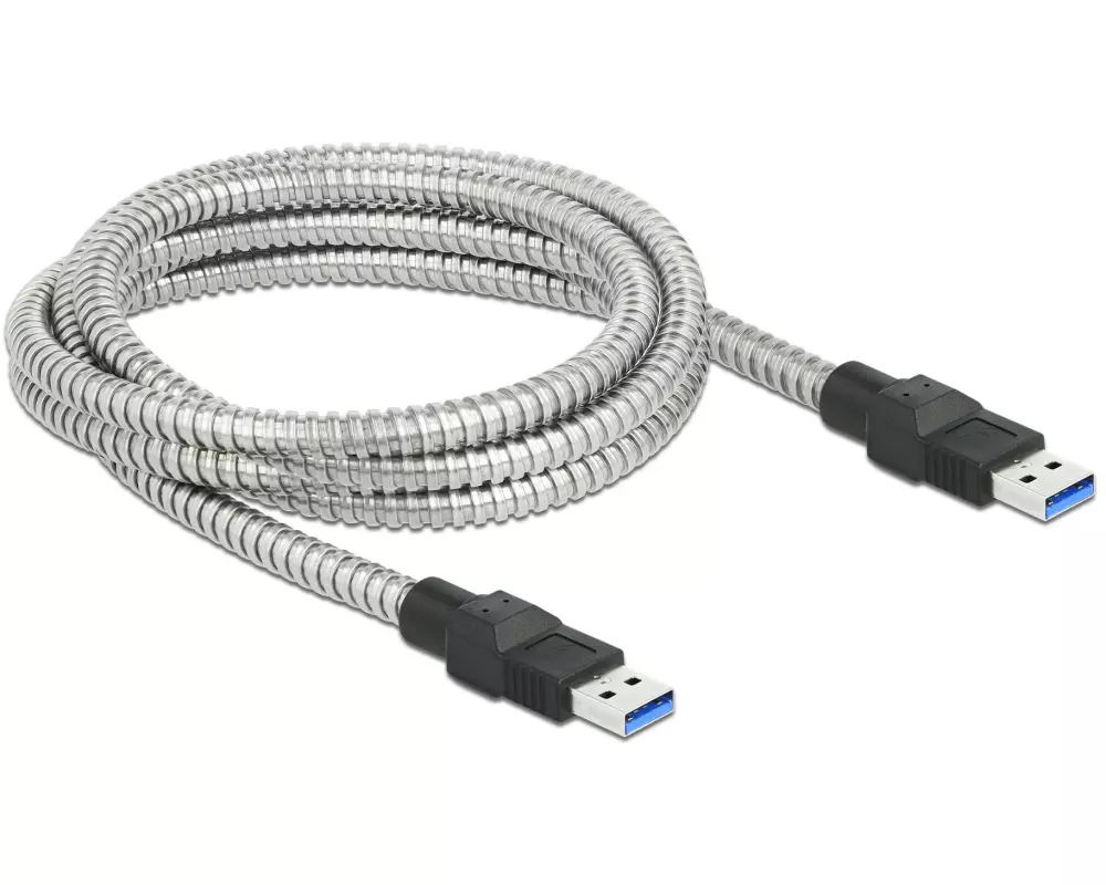 Delock USB 3.1-Kabel Metalmantel USB A - USB A 2 m