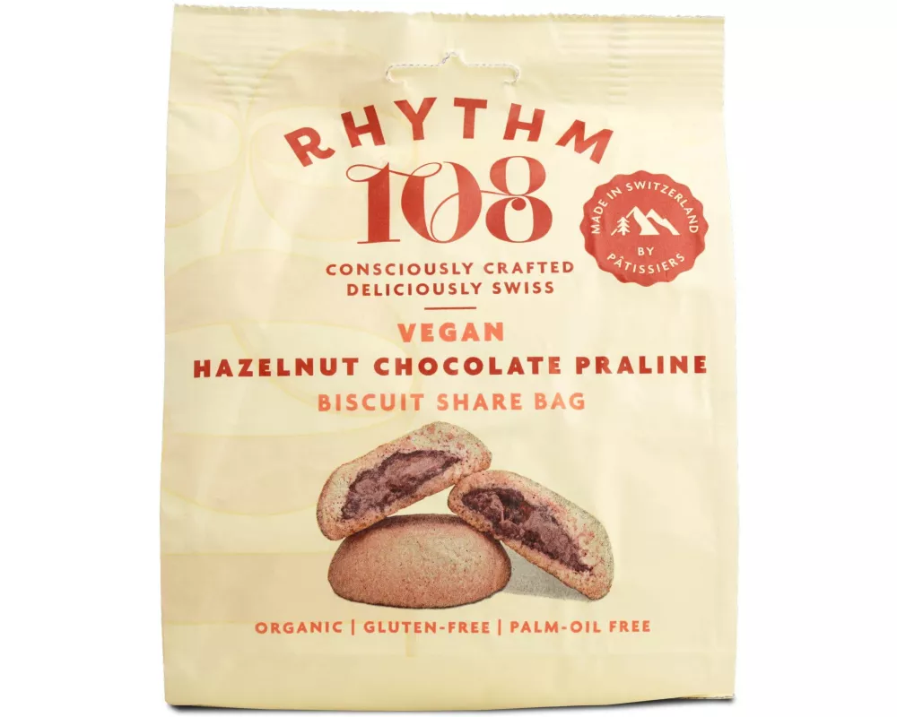 Rhythm 108 Guetzli Swiss Vegan Hazelnut Chocolate Praline Biscuit 135 g