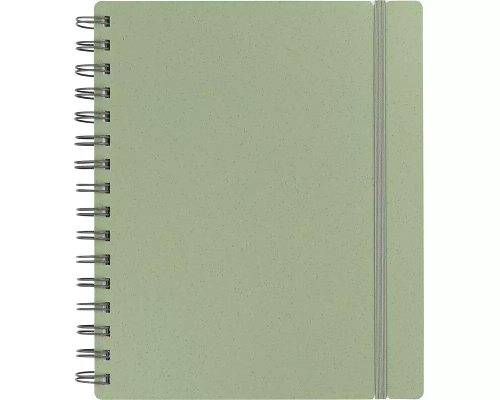Kolma Notizbuch Weizenstroh A5, kariert, Grün