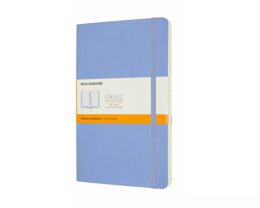 Moleskine Notizbuch Large/A5, Liniert, Weicher Einband, Hortensien Blau