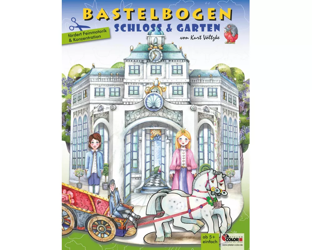 Schloss aus Papier basteln Bastelbogen Ausschneidebogen