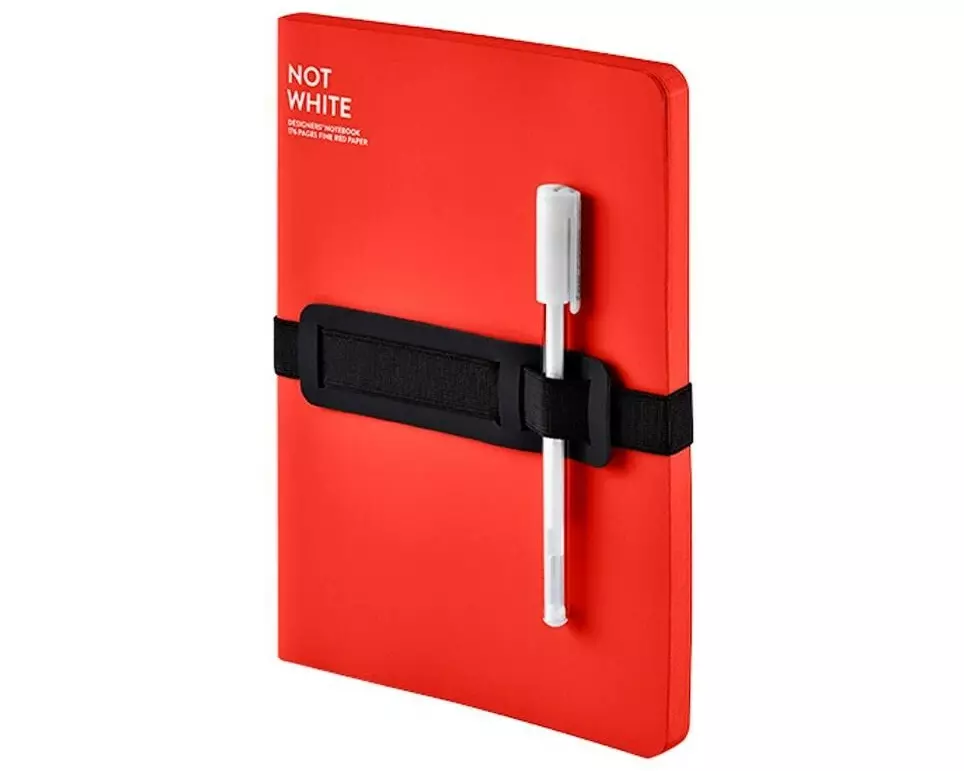 Nuuna Notizbuch Not White L Light 22 x 16.5 cm, Blanko, Rot