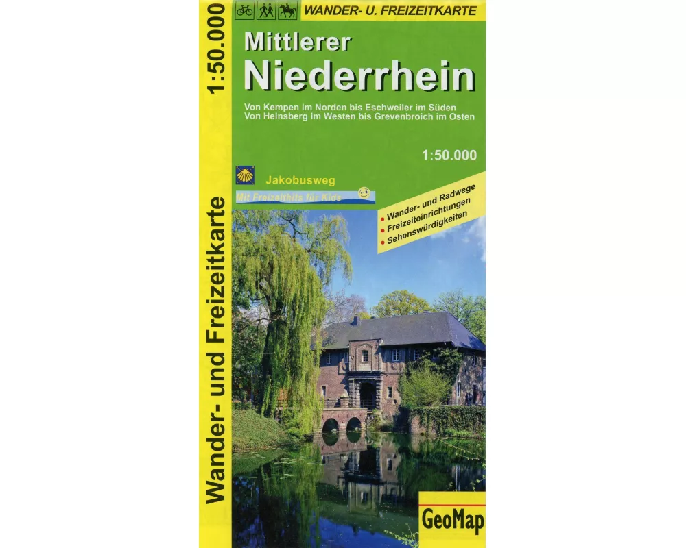 Mittlerer Niederrhein Wander- und Freizeitkarte