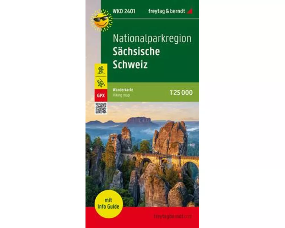Nationalparkregion Sächsische Schweiz, Wanderkarte 1:25.000, mit Infoguide, freytag & berndt, WKD 2401