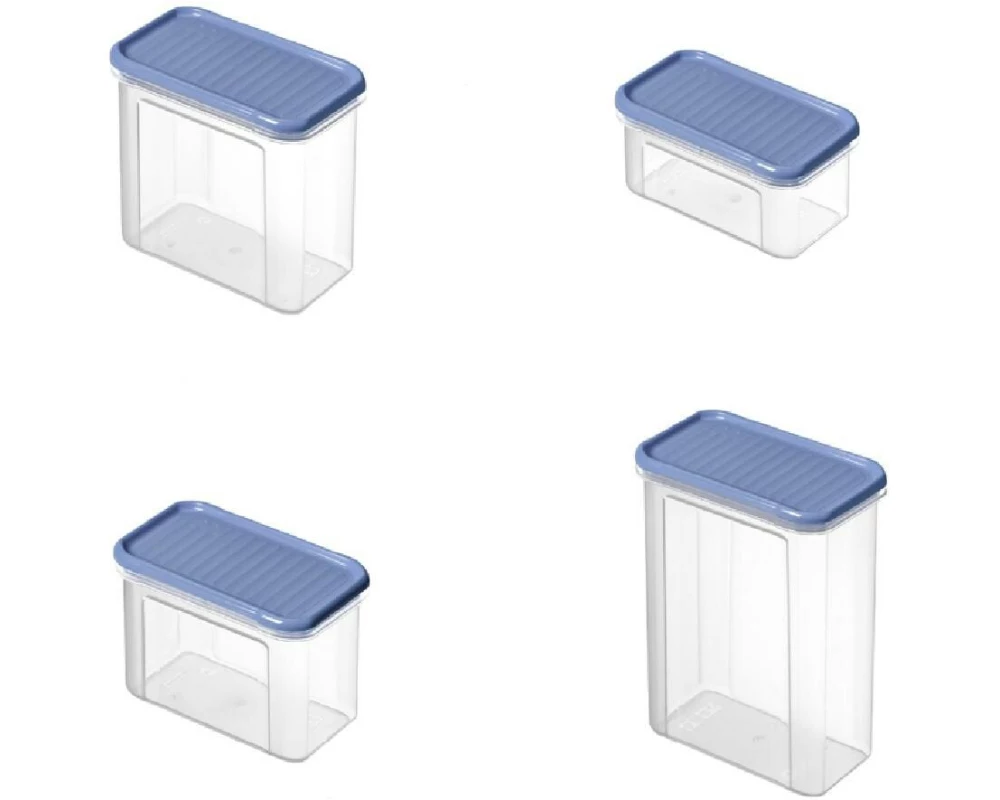 Rotho Set Premium Dosen 18 tlg. Domino 16 l, Transparent