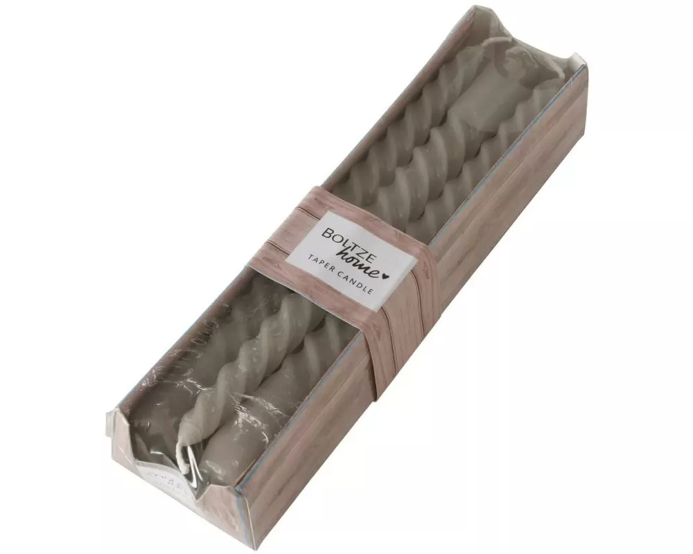 Boltze Etoilekerze Twisto 20 x 2 cm, Taupe, 6 Stück