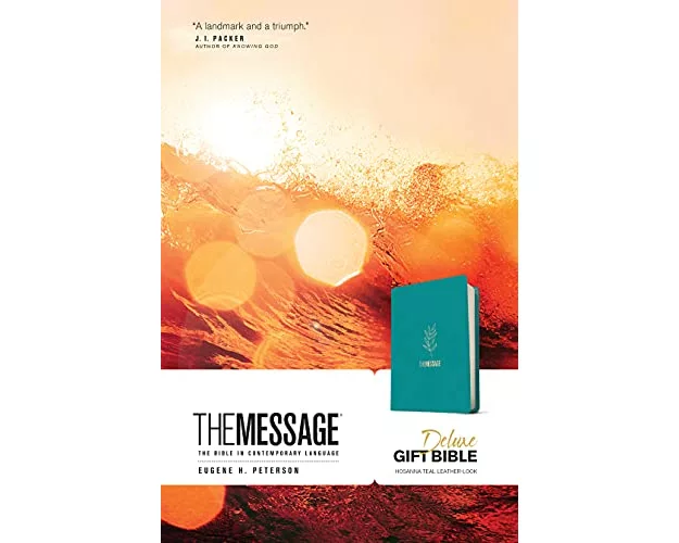 The Message Deluxe Gift Bible (Leather-Look, Hosanna Teal)