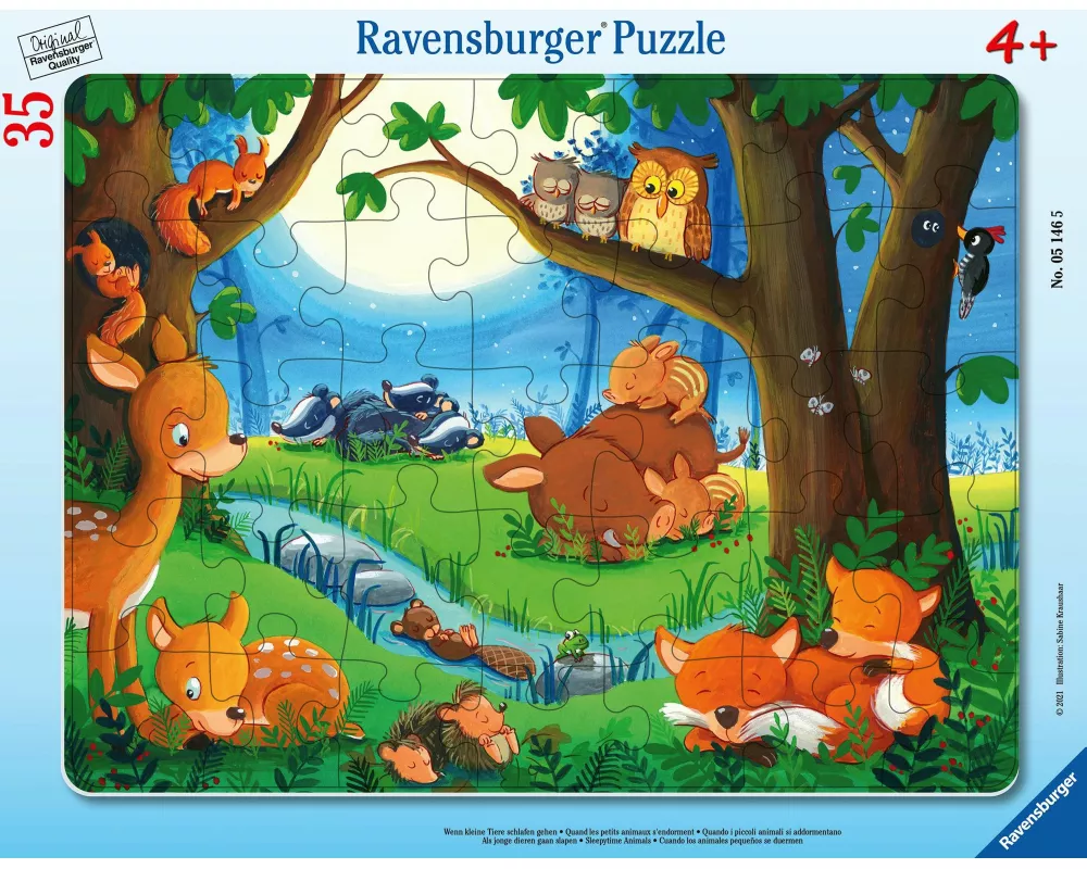 Kinderpuzzle 35 Teile - Wenn kleine Tiere schlafen gehen