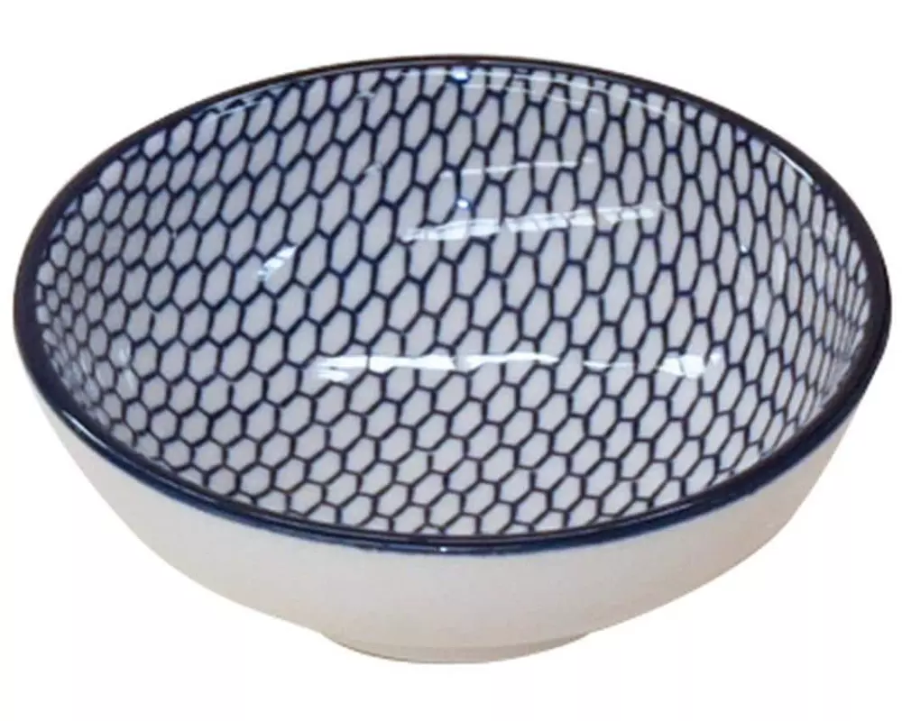 Haynan Schale Zen Kacheln Ø 8 cm, 1 Stück, Blau/Weiss