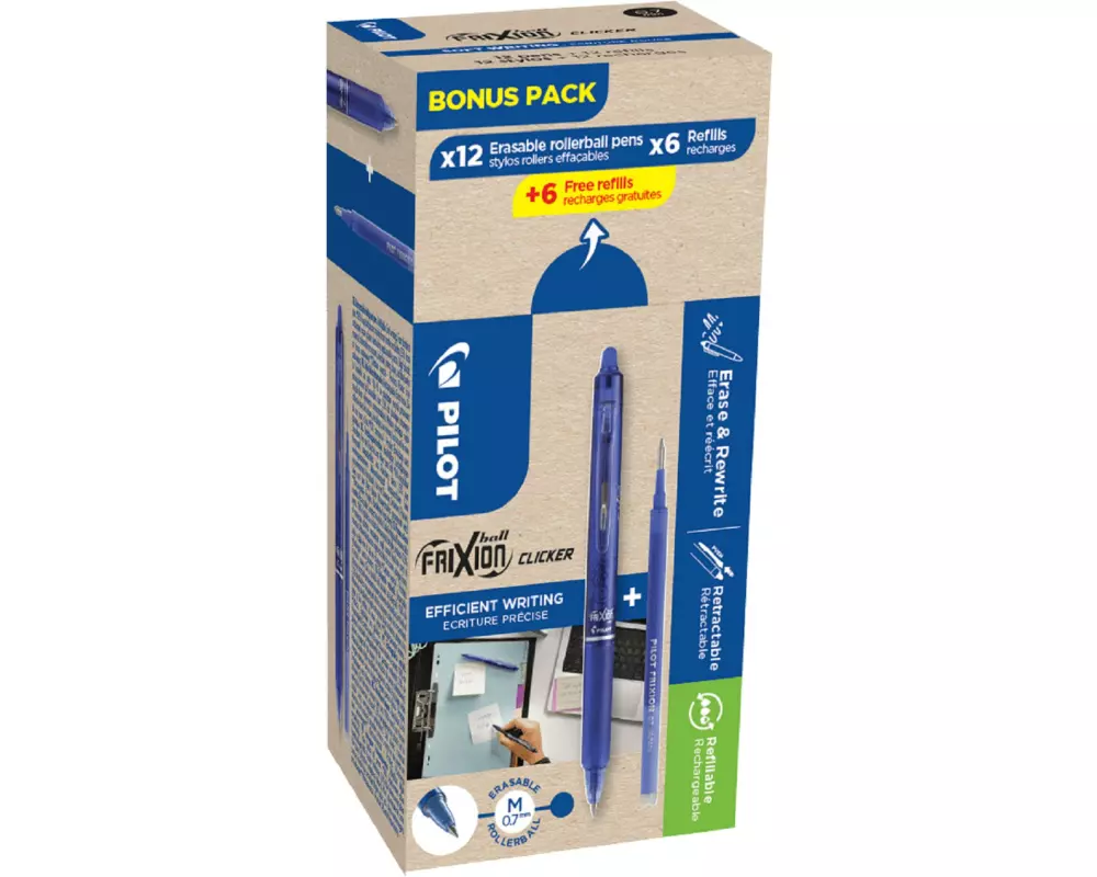 Pilot Rollerball FriXion Clicker 0.7 mm, Blau