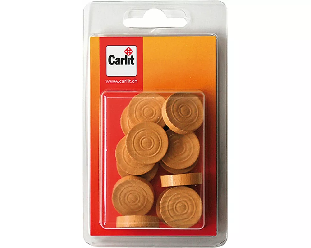 15 Damesteine Holz weiss