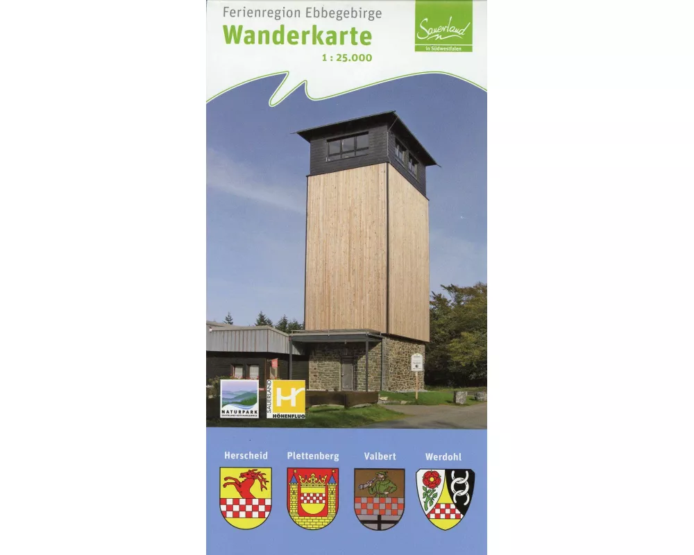 Wanderkarte Ferienregion Ebbegebirge 1:25 000