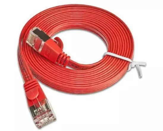 SLIM Slimpatchkabel RJ-45 - RJ-45, Cat 6, STP, 1.5 m, Rot